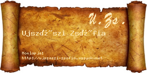 Ujszászi Zsófia névjegykártya