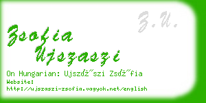 zsofia ujszaszi business card